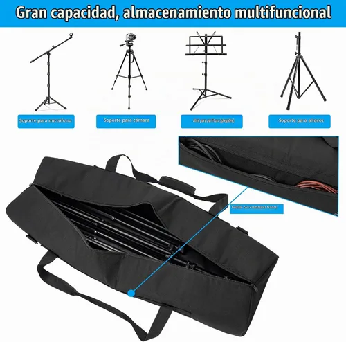 Vista 3 de TORIBIO Bolsa de trípode multifuncional de 35.4 pulgadas, funda de transporte de trípode resistente, funda para soporte de música, micrófono