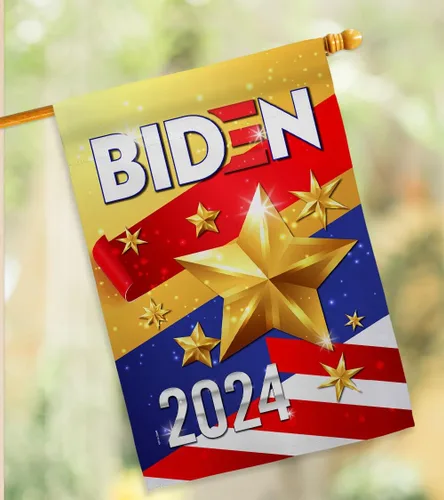 Vista 9 de Biden Harris Flag 2020 House Pack Patriotic Vote President Democrat Republican Tea Party United State American Election Banner Small Garden Yard