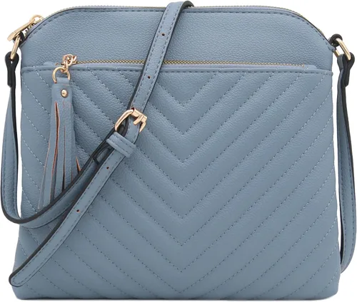Vista 32 de Bolsa cruzada FashionPuzzle de tamaño medio con acolchado de espiga y borla Negro