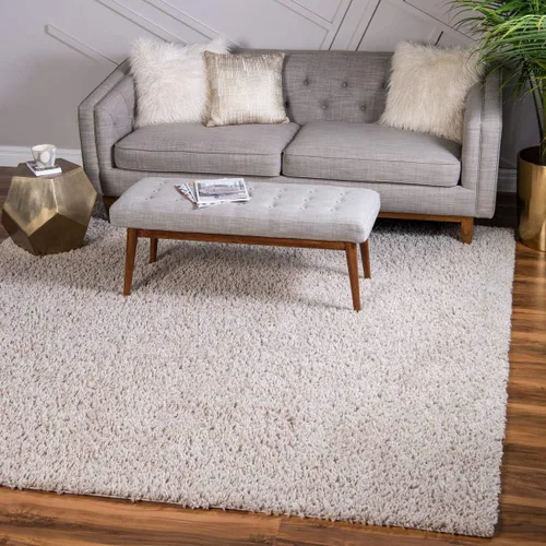 Vista 386 de Unique Loom Colección Davos Shag - Alfombra Lino