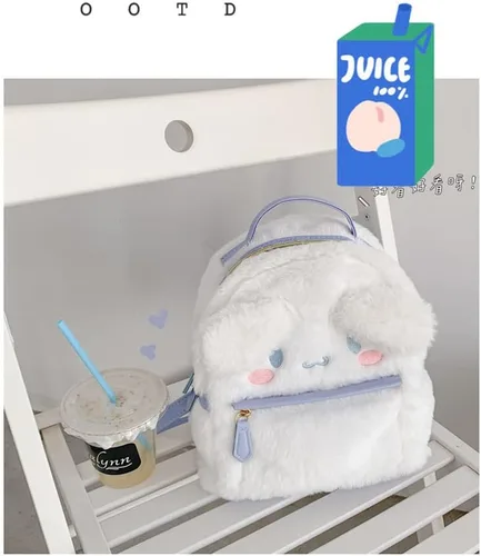 Vista 8 de Mochila Kawaii para niñas, mini mochila de anime, linda bolsa de PU, bolsa de hombro para niña, cosplay, Púrpura, Mochilas de viaje