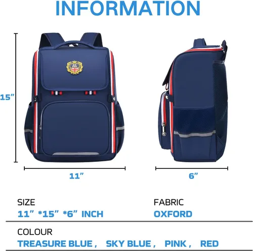 Vista 2 de HCKERGMZJY Mochila infantil para niños primaria jardín de infantes preescolar mochila multifuncional linda gran capacidad, Azul, Bolso de hombro