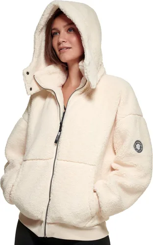 Vista 4 de DKNY Chaqueta deportiva de forro polar con capucha para mujer