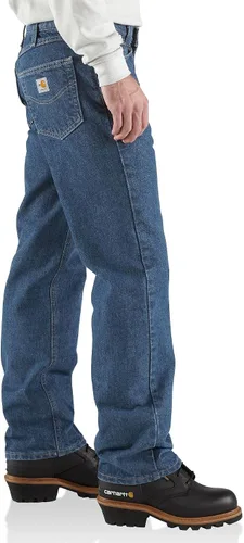 Vista 2 de Carhartt Jeans de mezclilla resistentes al fuego para hombre, ajuste relajado