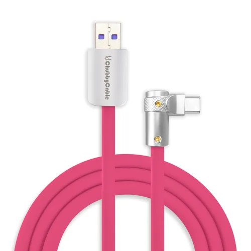 Vista 11 de chubbycable FlexElbow - Cable de carga rápida de 90 grados y 240 W, cable USB C en ángulo recto, cable de carga de silicona compatible con iPhone