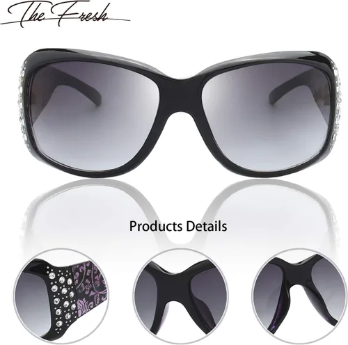 Vista 4 de Las gafas de sol de moda clásicas de las mujeres calientes de los diamantes de imitación de la manera