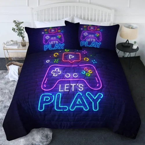 Vista 18 de BlessLiving Ropa de cama de bloques de construcción para niños: juego de edredón de microfibra cepillada suave para todas las estaciones con 2 3