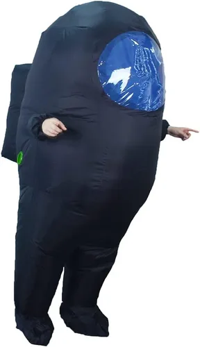 Vista 4 de Among Us - Disfraz inflable y divertido para adultos, traje espacial para Halloween, disfraz de astronauta para adultos fanáticos del videojuego