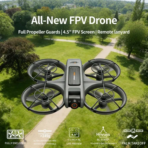Vista 2 de Dron con cámara para adultos - Control remoto de pantalla FHD de 4.5 pulgadas, cámara dual 2K, vuelo de 40 minutos, motor sin escobillas, evita