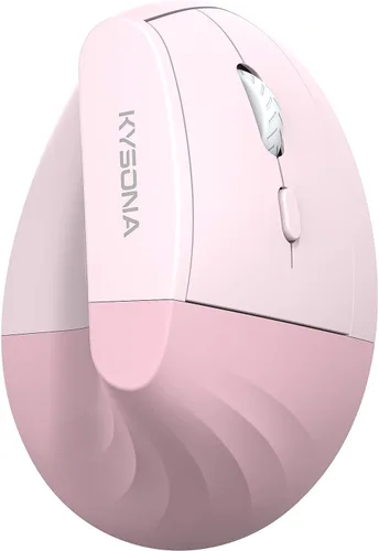 Vista 10 de KYSONA EM18 - Ratón vertical ergonómico inalámbrico, diseño Ergo, mouse inalámbrico Bluetooth para manos medianas, clic silencioso, DPI ajustable