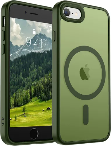 Vista 244 de SUPFINE Funda magnética para iPhone SE 2022 (3ª)/2020 (2ª), iPhone 8 (compatible con MagSafe) (protección contra caídas de grado militar), funda