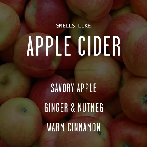 Vista 3 de Vela de sidra de manzana, velas de otoño I de sidra de manzana, canela y nuez moscada, infundida con aceites esenciales, vela perfumada de otoño