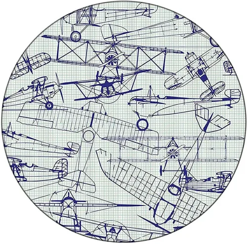 Vista 16 de Mantel redondo pequeño, mantel de poliéster lavable para decoración de avión, para la Segunda Guerra Mundial, bombardero pesado, apto para mesas