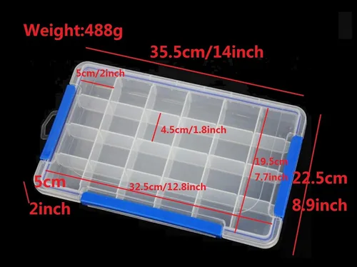 Vista 3 de Kamay's Caja de almacenamiento de plástico XL resistente ajustable con 24 compartimentos con sello de junta tórica, 3 cerraduras gruesas a presión