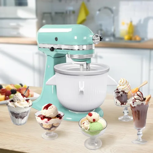 Vista 2 de KitchenAid - Accesorio para máquina de helados para batidora de pie, cuenco de helado de 2 cuartos de galón compatible con batidoras de soporte
