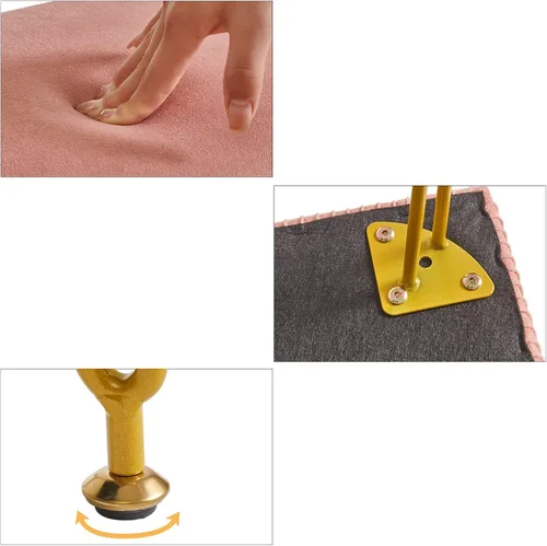 Vista 7 de YMYNY Taburete de tocador con almacenamiento, taburete otomano cuadrado, taburete de maquillaje multifuncional moderno para dormitorio, sala de Rosa