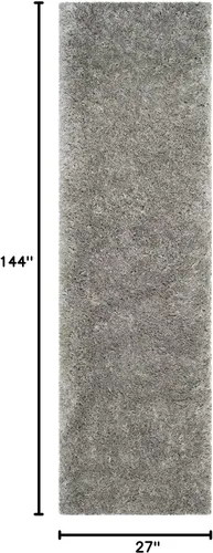 Vista 2 de SAFAVIEH Polar Shag Collection - Alfombra para pasillo, 2 pies 3 pulgadas x 12 pies, color plateado, diseño glamour sólido, no desprende pelusa