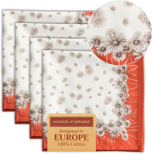 Vista 174 de Maison d' Hermine Juego de 4 servilletas de tela 100% algodón, suaves y duraderas, servilletas cuadradas reutilizables para uso diario, lavables