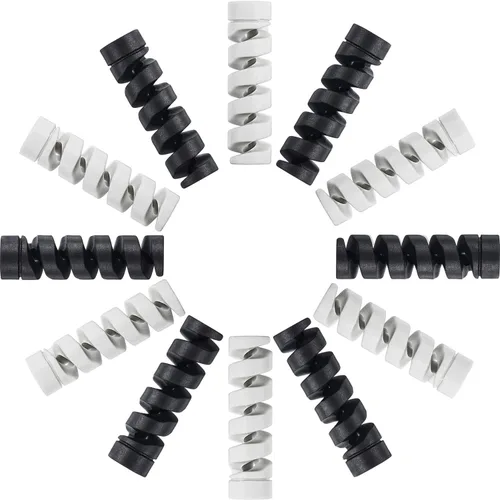 Vista 9 de Jetec 12 protectores de cable de carga en espiral de silicona para cables micro USB, protector de ratón, apto para teléfonos celulares, computadoras