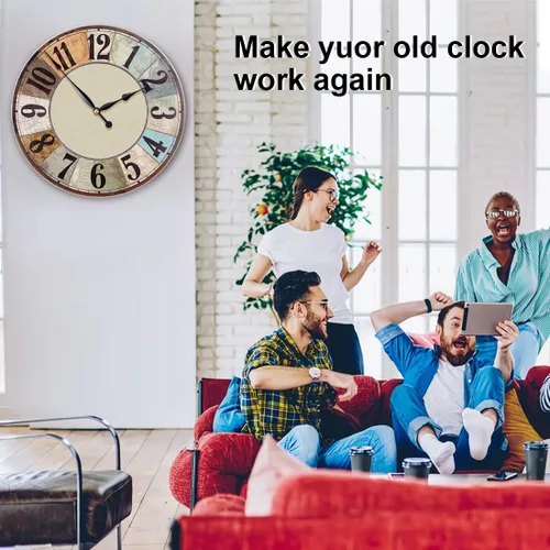 Vista 4 de EMOON Kit de mecanismo de movimiento de reloj con 2 manecillas de espada larga, kit de motor de reloj de cuarzo para reloj de reparación Negro