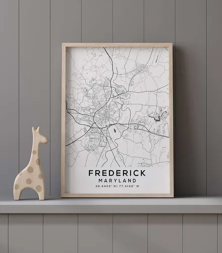 Vista 9 de Mapa de Frederick, Maryland, Light 2 (8x10)