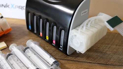 Vista 2 de 312XL Sistema de tinta vacía CISS Kit de cartucho recargable con amortiguador de control de flujo de tinta para firmware sin Chipless instalado