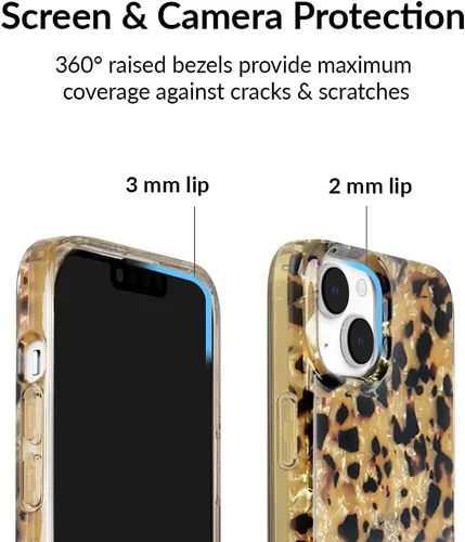 Vista 3 de VELVET CAVIAR Funda para iPhone 14, probada en caídas de 10 pies, concha de tortuga