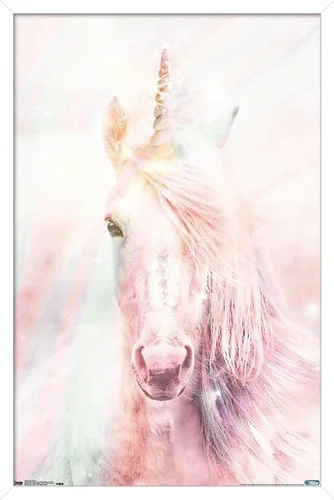 Vista 12 de Trends International Póster de pared de unicornio rosa, 14.725 x 22.375 pulgadas, versión enmarcada de madera de granero Versión enmarcada Barnwood