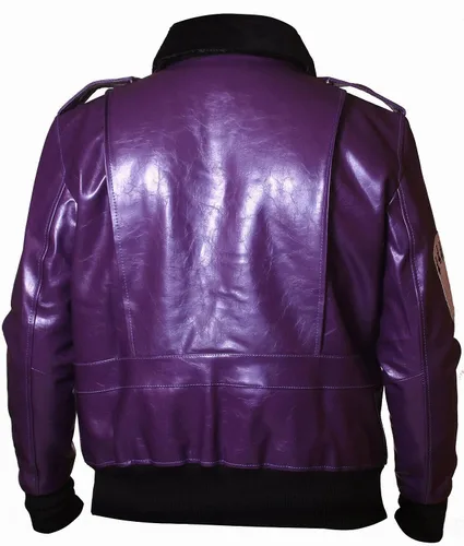 Vista 5 de Anuncios - Chaqueta de piel sintética para disfraz de Hello Joker, color morado