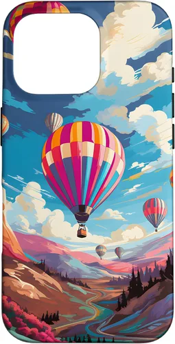 Vista 20 de Colorful Hot Air Balloons Pop Art Style Case for iPhone 17