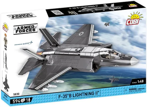 Vista 3 de COBI Avión Jet F-35B Lightning II de las Fuerzas Armadas, plateado