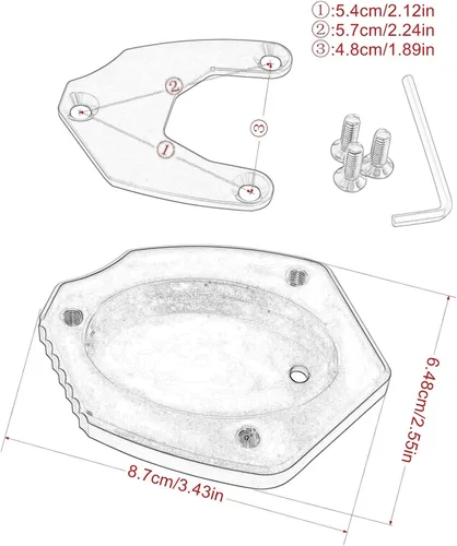 Vista 5 de Soporte lateral para moto Kawasaki para Versys 650 para Vulcan 650 S 2010 2021 (color : A titanio)