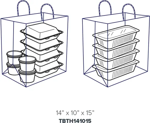 Vista 7 de AmerCare Royal Case - 200 bolsas de papel kraft reciclables con asas trenzadas, bolsas de comestibles marrones ecológicas, embalaje duradero