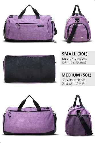 Vista 6 de Fitgriff Bolsa de gimnasio V1 para hombres y mujeres con compartimento para zapatos y artículos húmedos, bolsa de lona para viajes, deportes