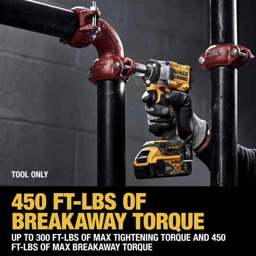 Vista 9 de DEWALT ATOMIC 20 V MAX* 1/2 pulg. Llave de impacto inalámbrica con yunque de anillo de cerdo (solo herramienta) (DCF921B)