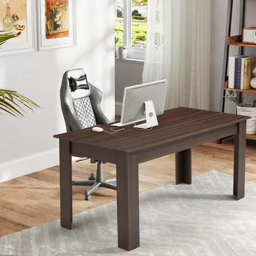 Vista 7 de ECOTOUGE Mesa de comedor de madera para 6-8, 63 pulgadas de largo x 31 pulgadas de ancho x 30 pulgadas de alto, mesa rectangular grande de granja