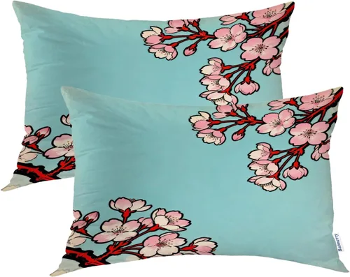 Vista 69 de Batmerry Fundas de almohada decorativas con estampado digital de hojas verdes y gatos negros con estampado digital para sofá, cama, cremallera