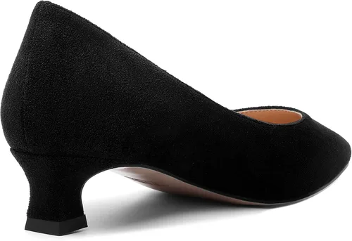 Vista 5 de AMBELIGHT Zapatos de vestir de oficina con punta cuadrada para mujer, zapatos de vestir casuales de gamuza con tacón bajo, zapatos de tacón bajo