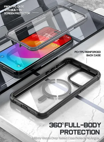 Vista 2 de Poetic Guardian MagPro - Funda para iPhone 15 Pro de 6.1 pulgadas, [compatible con MagSafe], [probada en caídas de grado militar de 20 pies]
