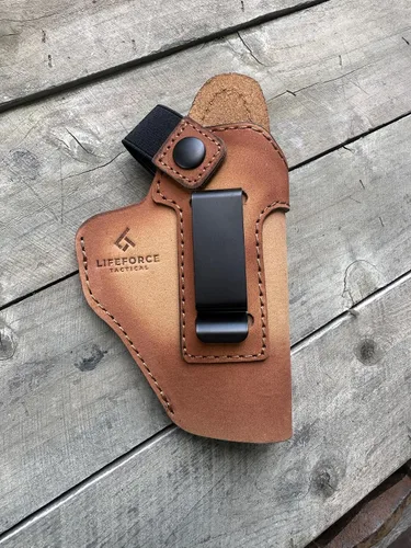Vista 2 de Fundas de cuero para transporte de apéndice y dibujo cruzado de Glock 43X y 19 IWB/OWB
