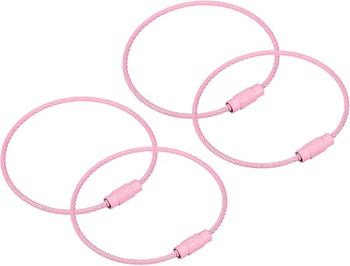 Vista 18 de uxcell Llaveros de cable, llaveros de alambre para cordones, llaveros