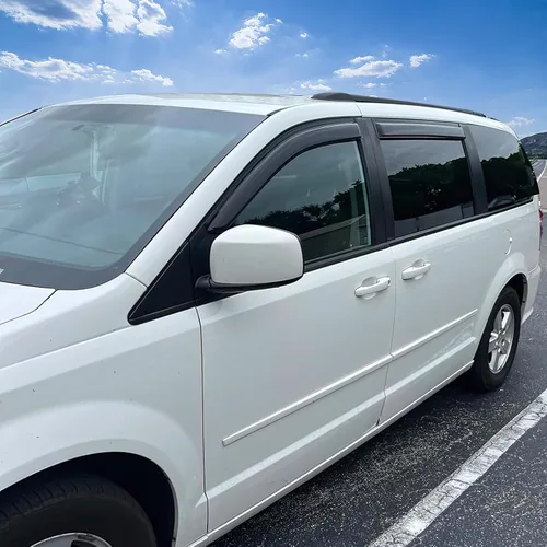 Vista 2 de IKON MOTORSPORTS - Viseras de ventana compatibles con Chrysler Town Country 2008-2020 Dodge Grand Caravan 2008-2020, humo oscuro, acrílico, viento