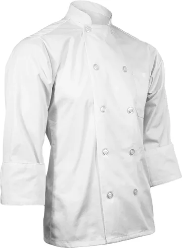 Vista 3 de ChefsCloset Abrigo de chef bordado blanco personalizado, chaqueta de chef personalizada, talla XL
