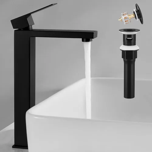 Vista 12 de KES Grifo de Baño Negro de un Solo Agujero, Grifo de Lavabo de Acero Inoxidable con Una Manija, Mate Negro Certificado cUPC, L3156ALFF12-BK