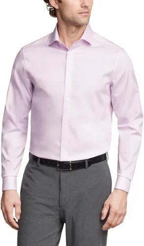 Vista 7 de Calvin Klein Camisa de vestir para hombre, ajuste regular, sin planchado, elástica, sólida Ceniza