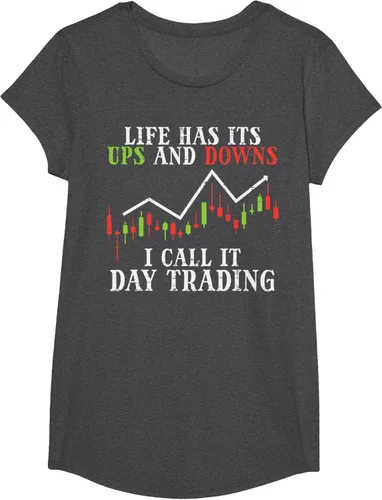 Vista 77 de Life Ups And Downs Day Trading Crypto Stock Market Trader T-Shirt, Negro