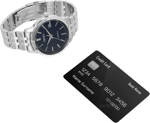 Vista 5 de Seiko Reloj analógico automático para hombre con correa de acero inoxidable SRPH87K1, azul, Azul, Reloj automático, mecánico