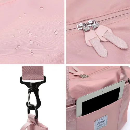 Vista 4 de PDD - Bolsa de viaje para gimnasio, bolsa de hombro para mujer