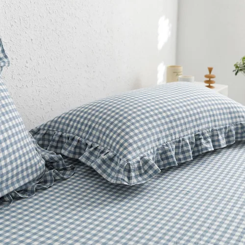 Vista 304 de mixinni Juego de funda de edredón vintage a rayas, tamaño twin, juego de ropa de cama de 3 piezas, 100% algodón lavado, suave y transpirable, funda