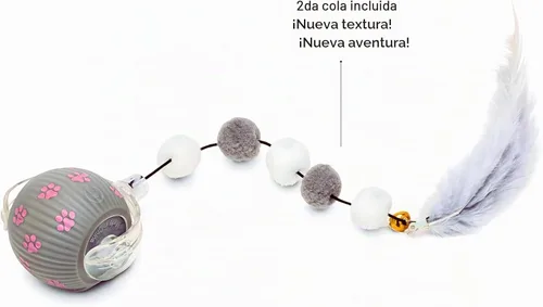 Vista 6 de Juguetes interactivos para gatos de interior Calidad premium con 3 colas desmontables Modos de velocidad automáticos con movimiento real